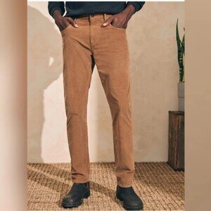 Faherty Stretch Corduroy 5-Pocket Men's Pant Rum Raw Umber Garment Dyed 30x32